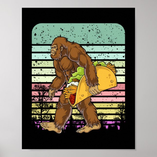Affiche Bigfoot Drôle Tenant Un Taco (Devant)