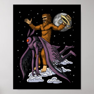 Affiche Bigfoot équitation Mothman