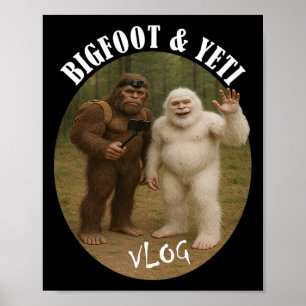 Affiche Bigfoot et ami vlog drôle de camping randonnée sel