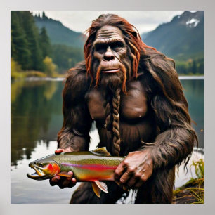 Affiche Bigfoot et truite