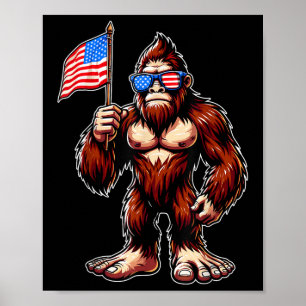 Affiche Bigfoot Feux d'artifice 4 juillet Hommes Sasquatch