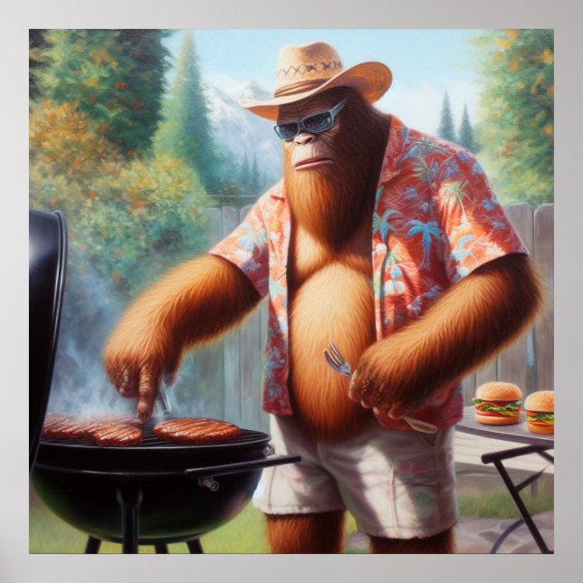 Affiche Bigfoot Grilling Burgers (Devant)