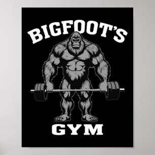 Affiche Bigfoot Gym Funny Sasquatch Bodybuilding Weightlif