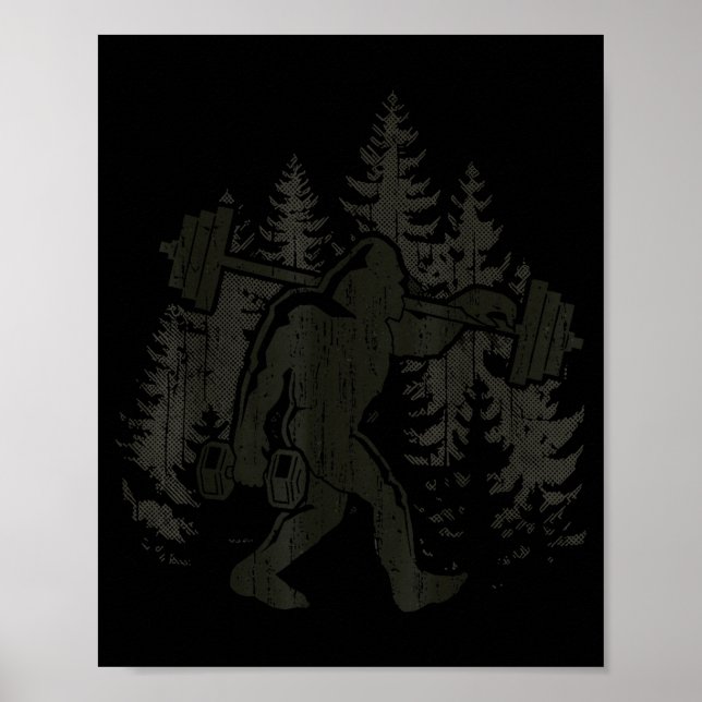 Affiche Bigfoot Gym Workout Fitness Forest Men Women  (Devant)