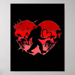Affiche Bigfoot Heart Valentines Day Bigfoot Valentine