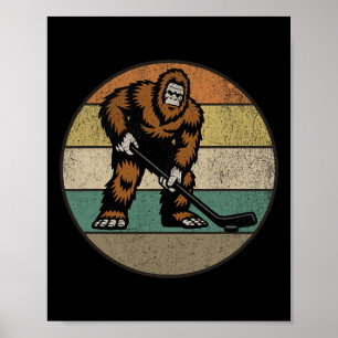 Affiche Bigfoot Hockey Rétro Vintage 70s Sasquatch Hockey