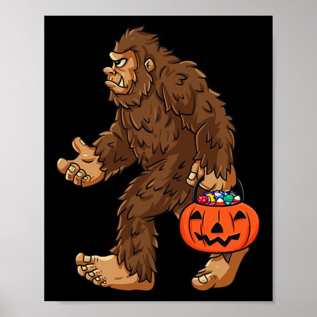 Affiche Bigfoot Jack O Lantern Drôle Halloween Garçons Enf (Devant)