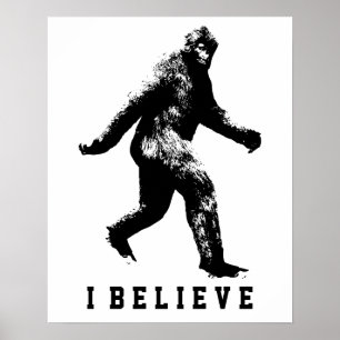 Affiche Bigfoot je crois texte personnalisable