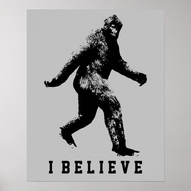 Affiche Bigfoot je crois texte personnalisable (Devant)