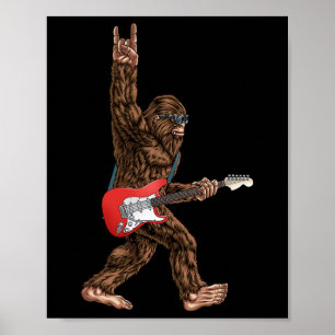 Affiche Bigfoot Jouant Un Rock De Guitare Électrique Sur S