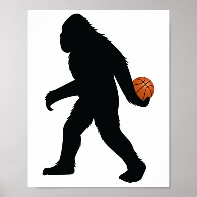 Affiche Bigfoot Jouer Au Basket (Devant)
