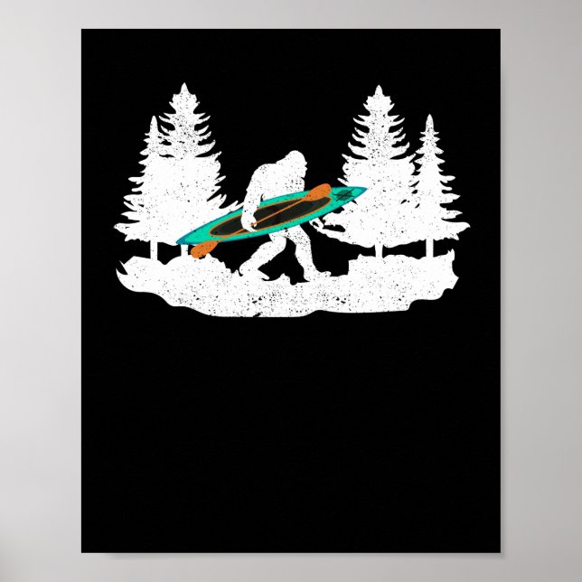 Affiche Bigfoot kayak pataugeoire lac canot d'eau blanche (Devant)