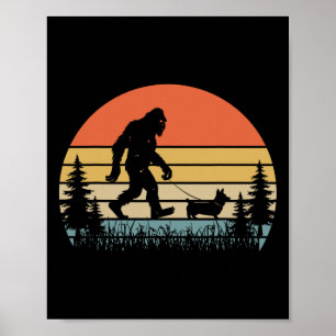Affiche Bigfoot Marcher Corgi Chien Funny Valentines Jour