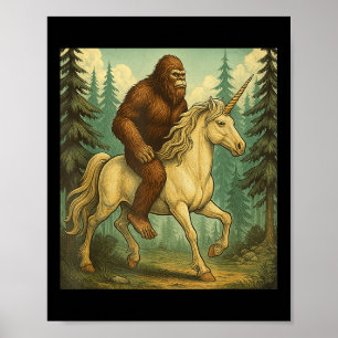 Affiche Bigfoot Monter Une Chemise Unicorne Hommes Femmes 