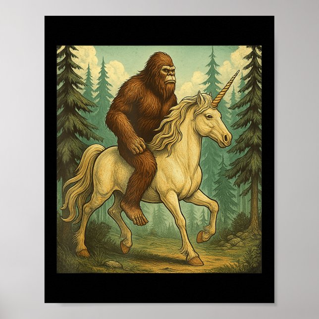 Affiche Bigfoot Monter Une Chemise Unicorne Hommes Femmes  (Devant)