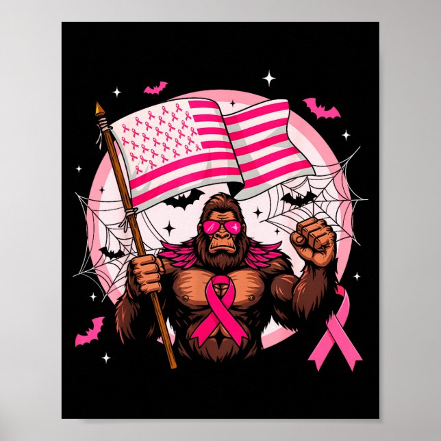Affiche Bigfoot Nk Ribbon Breast Cancer Awareness Month Wo (Devant)