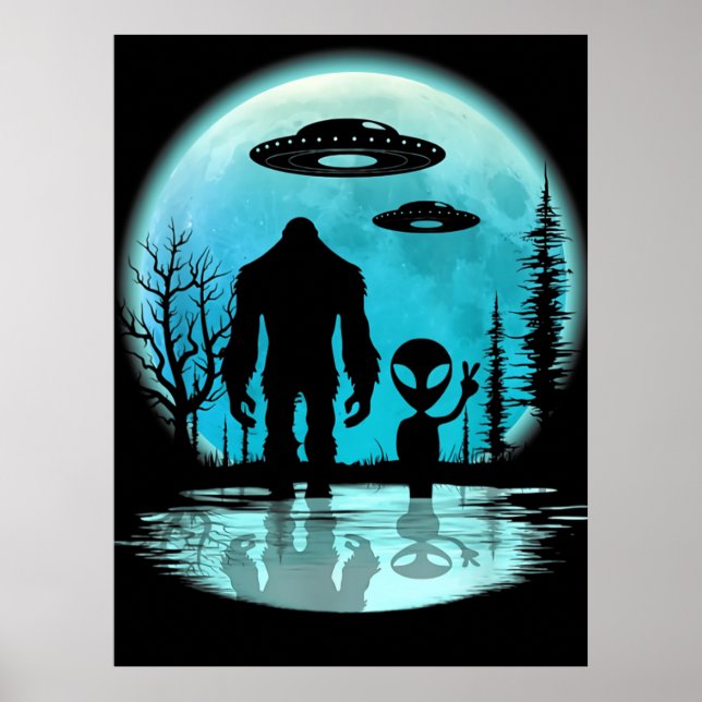 Affiche Bigfoot OVNI Alien  (Devant)