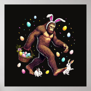 Affiche Bigfoot Pâques drôle Sasquatch