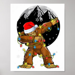Affiche Bigfoot Père Noël Christmas Tree Lights Xmas Boys