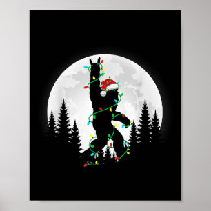 Affiche Bigfoot Père Noël Feux d'arbre de Noël Funky Noël 