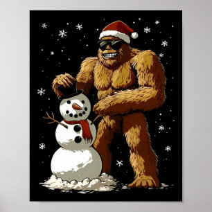Affiche Bigfoot Père Noël Snowman Garçons Hommes Noël Noël