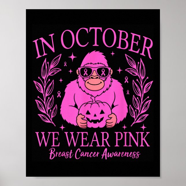 Affiche Bigfoot Pink Ribbon Mois de sensibilisation au can (Devant)