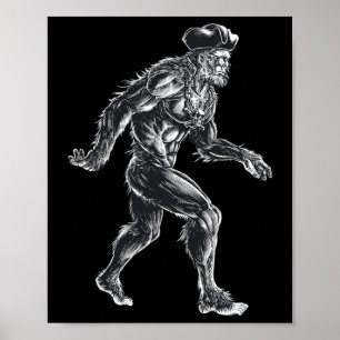 Affiche Bigfoot Pirate - Sasquatch Big Foot - Éffrayant Po