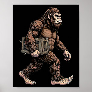 Affiche Bigfoot portant une caisse de poulet Ferme de Sasq