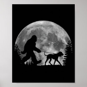 Affiche Bigfoot promenant un chien drôle amateurs de Coonh