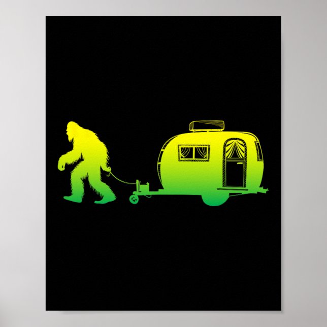 Affiche Bigfoot Rv Motorhome Camping Sasquatch Campervan G (Devant)
