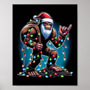 Affiche Bigfoot sapin de Noël éclaire Noël garçons Sasqua