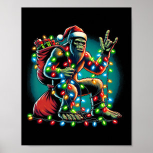 Affiche Bigfoot sapin de Noël éclaire Noël garçons Sasqua 