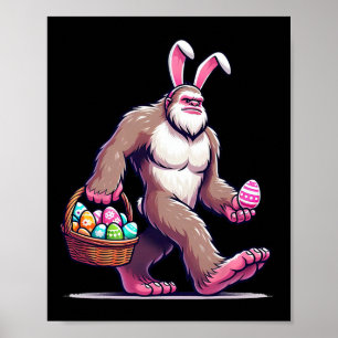 Affiche Bigfoot Sasquatch Bunny Oeufs de Pâques Hommes Fem