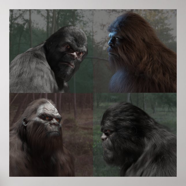 AFFICHE BIGFOOT SASQUATCH COLLAGE (Devant)