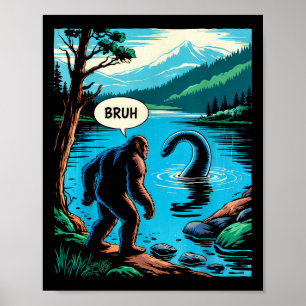 Affiche Bigfoot Sasquatch drôle Monstre du Loch Ness Intro