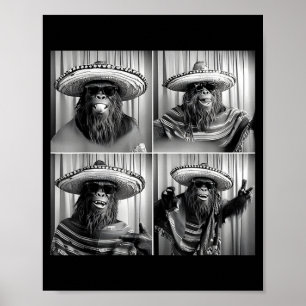 Affiche Bigfoot sasquatch selfie photobooth cinq vintage