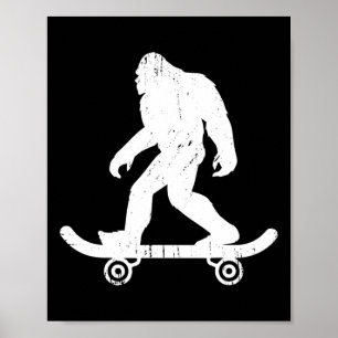 Affiche Bigfoot Skateboardeur Yéti Sasquatch Skateboard