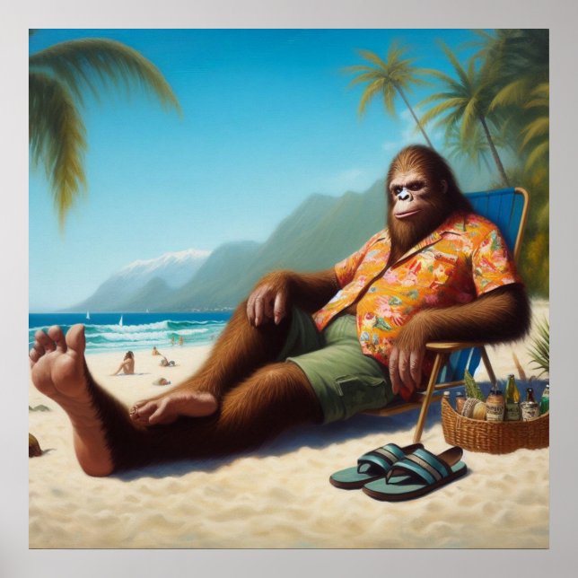 Affiche Bigfoot sur la plage (Devant)