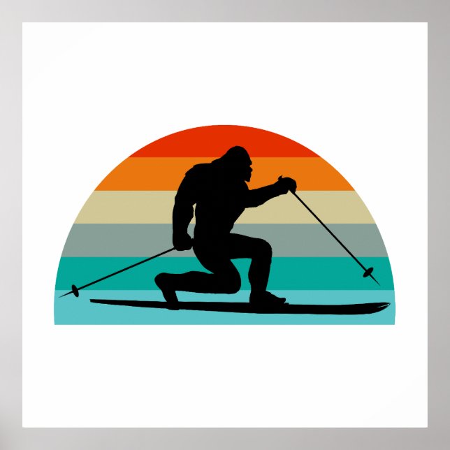 Affiche Bigfoot Telemark Ski Arc-en-ciel (Devant)