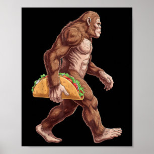 Affiche Bigfoot transportant Taco Drôle Cinco De Mayo Garç