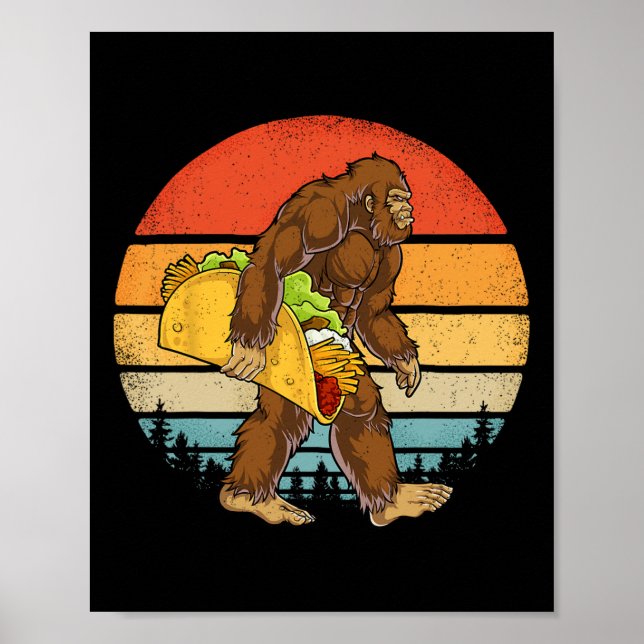 Affiche Bigfoot transportant Taco Drôle Cinco De Mayo Garç (Devant)