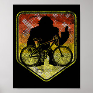 Affiche Bigfoot Vélo Tout Terrain Vtt Drôle Biker Sasqu