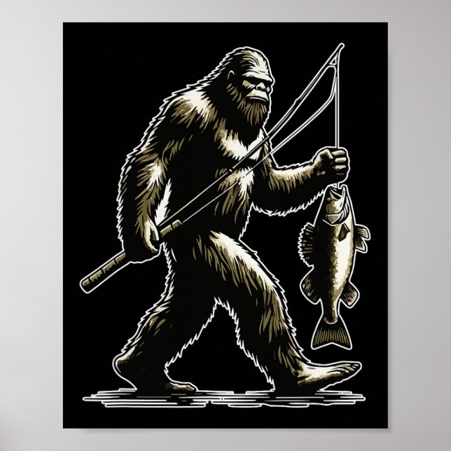 Affiche Bigfoot Walleye Chasse Angler Sasquatch Walleye F (Devant)