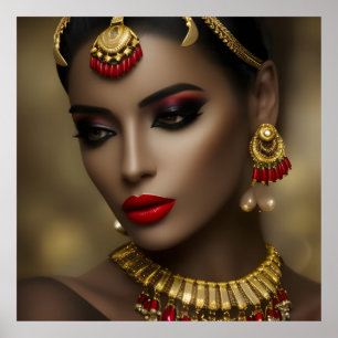 Affiche Bijoux égyptiens exotiques femmes éblouissantes or