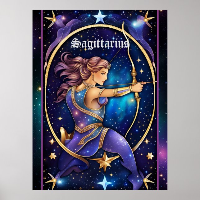 Affiche Bijoux Galaxie Zodiac Sagittarius (Devant)