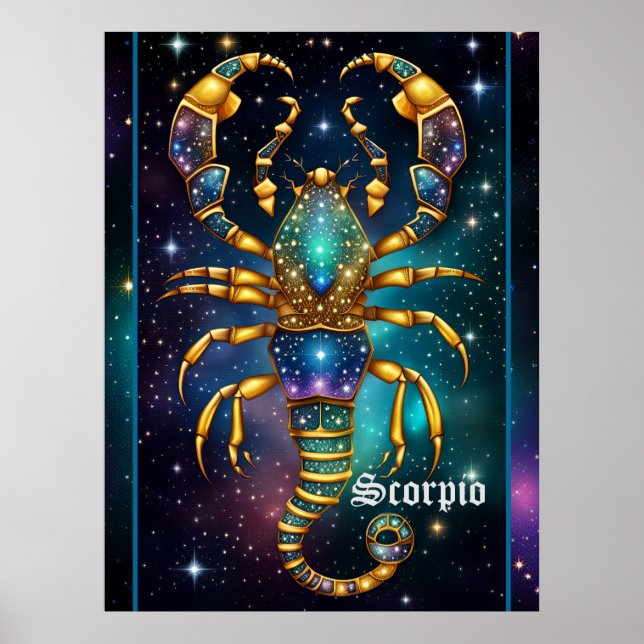 Affiche Bijoux Galaxie Zodiac Scorpio (Devant)