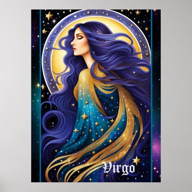Affiche Bijoux Galaxie Zodiac Virgo (Devant)