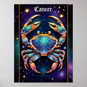 Affiche Bijoux Galaxie Zodiaque Cancer
