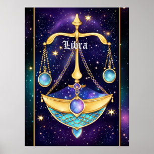 Affiche Bijoux Galaxy Zodiac Libra