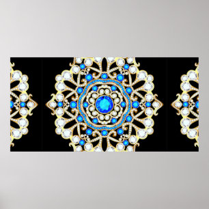 Affiche Bijoux Mandala broche, élément design. Tribal